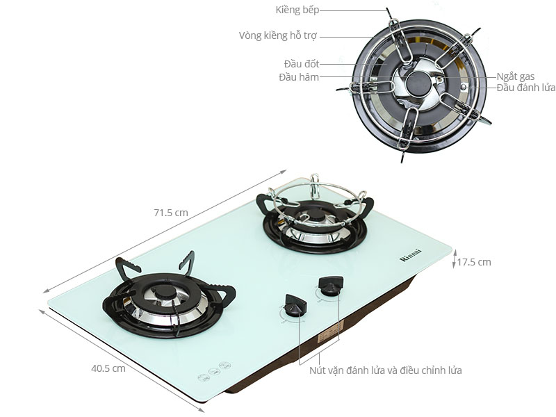 Thông số kỹ thuật Bếp gas âm Rinnai RVB-2WGN