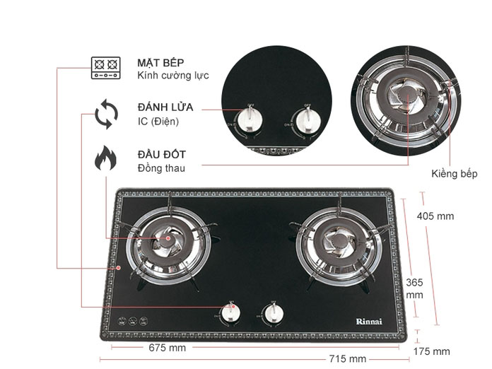 BẾP GAS RINNAI RVB-2BG(F)N