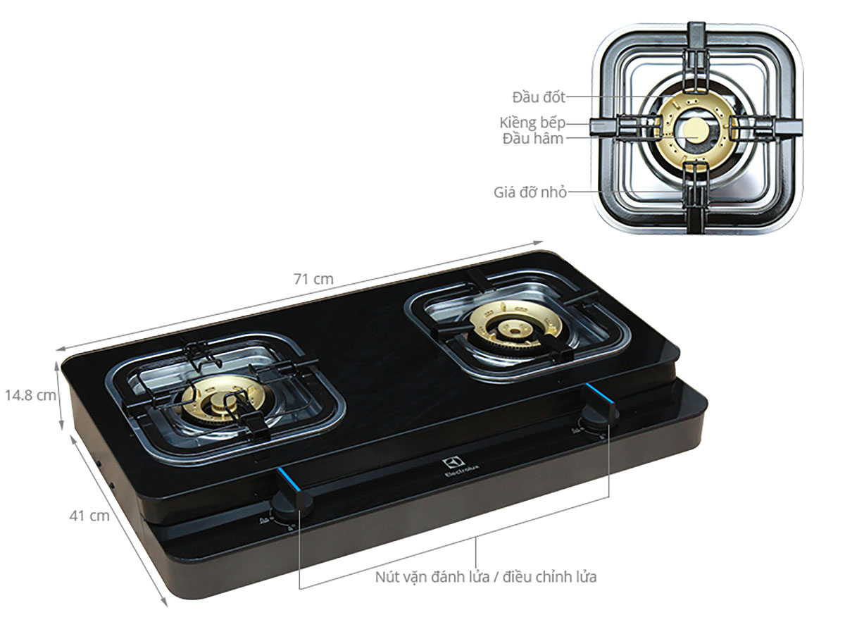 Thông số kỹ thuật Bếp gas Electrolux ETG728GKR