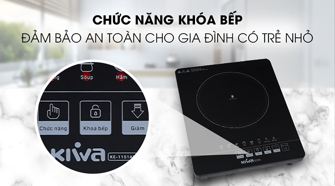 Chức năng khóa bếp của Bếp hồng ngoại Kiwa KE-1151AB