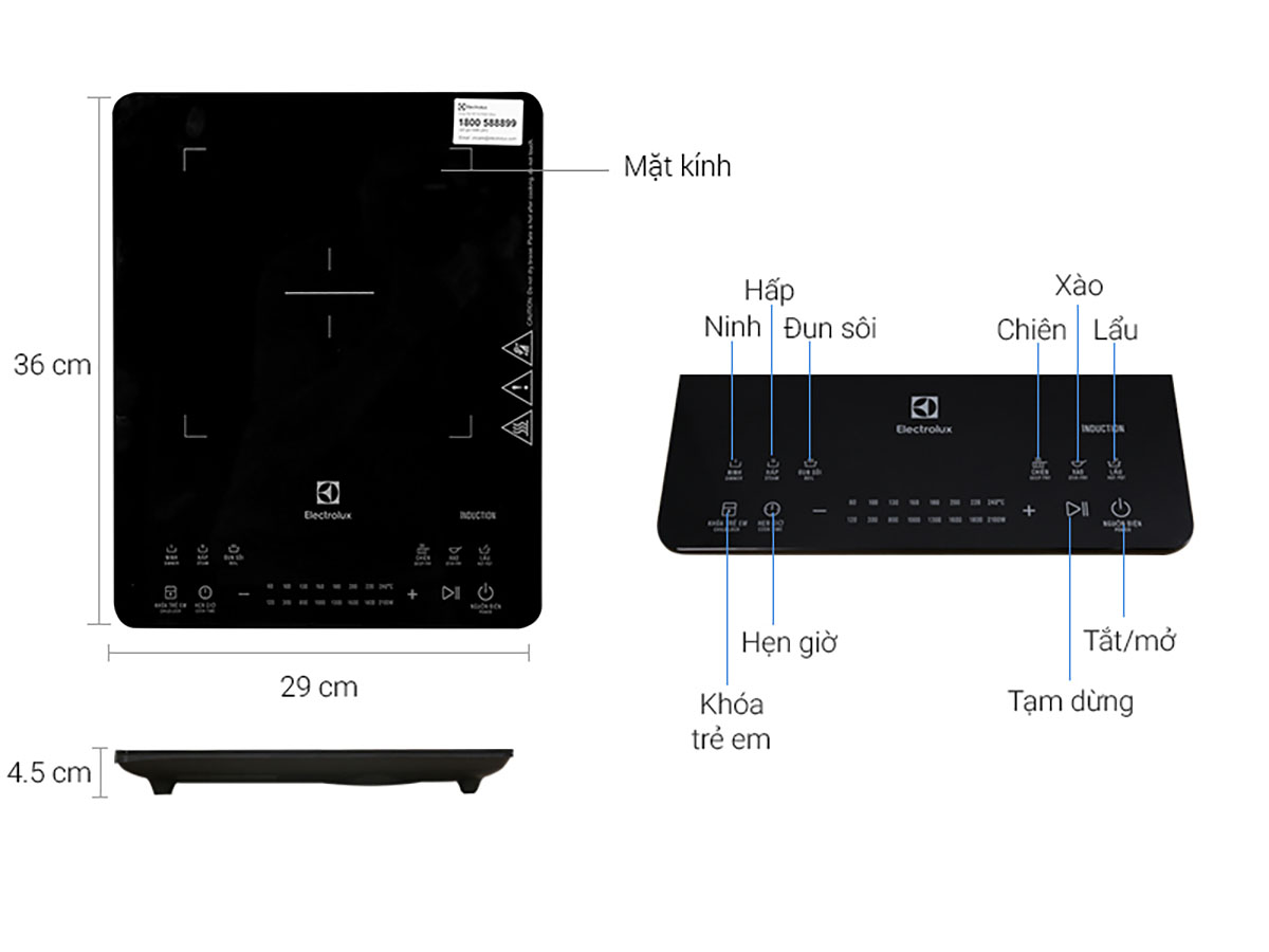 Thông số kỹ thuật Bếp từ Electrolux ETD42SKA