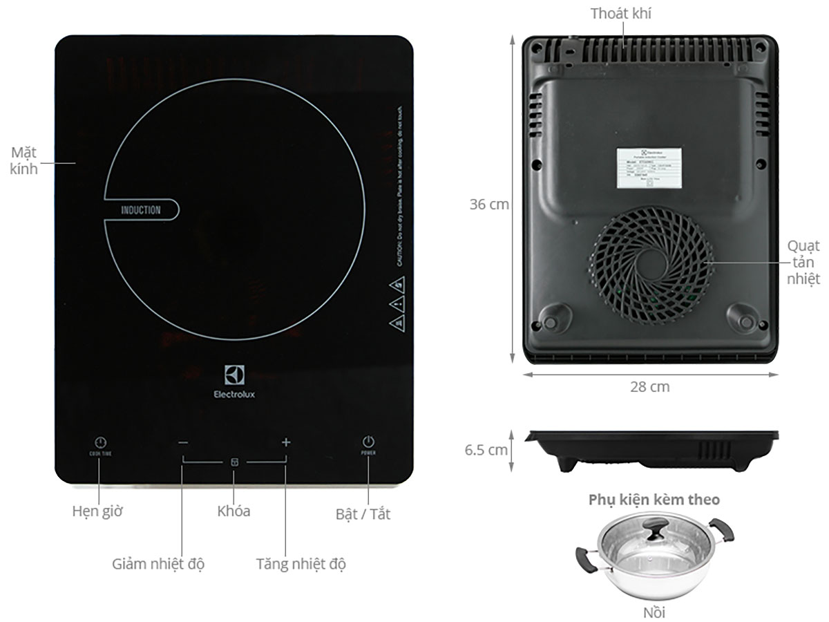 Thông số kỹ thuật Bếp từ Electrolux ETD29KC