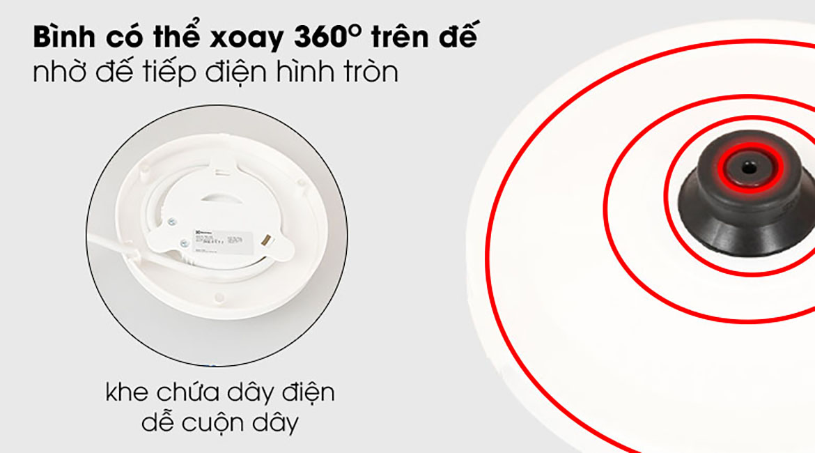 Đế Bình đun siêu tốc Electrolux 1.7 lít E2EK1-100W