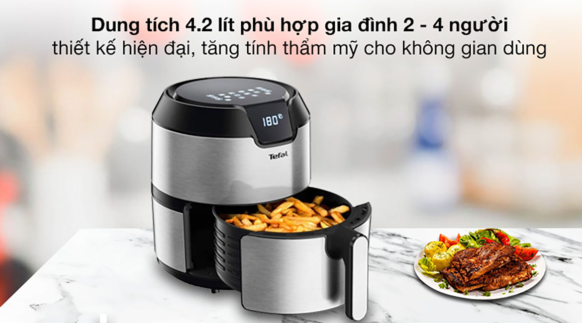 Dung tích - Nồi chiên không dầu Tefal EY401D15 4.2 lít