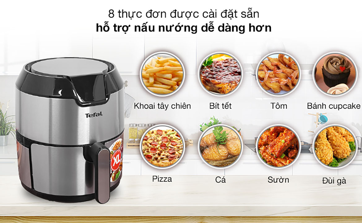 Thưc đơn - Nồi chiên không dầu Tefal EY401D15 4.2 lít