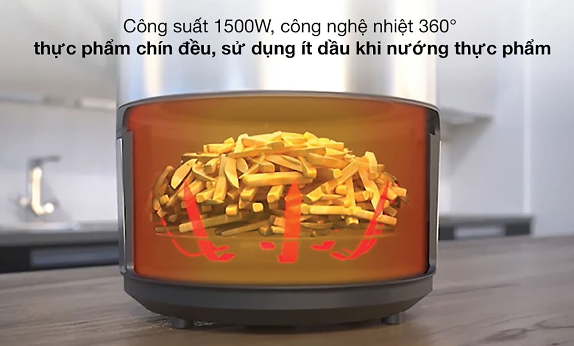 Công suất - Nồi chiên không dầu Tefal EY401D15 4.2 lít