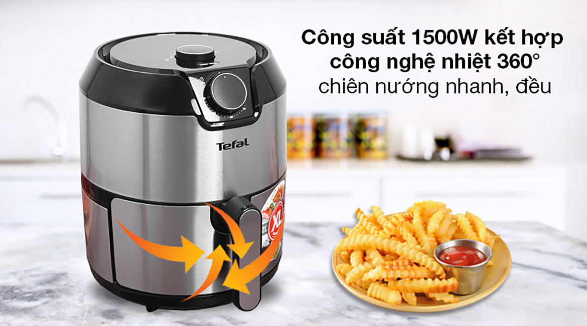 Nồi chiên không dầu Tefal EY201D15 4.2 lít - Công suất 1500W kết hợp công nghệ nhiệt 360°