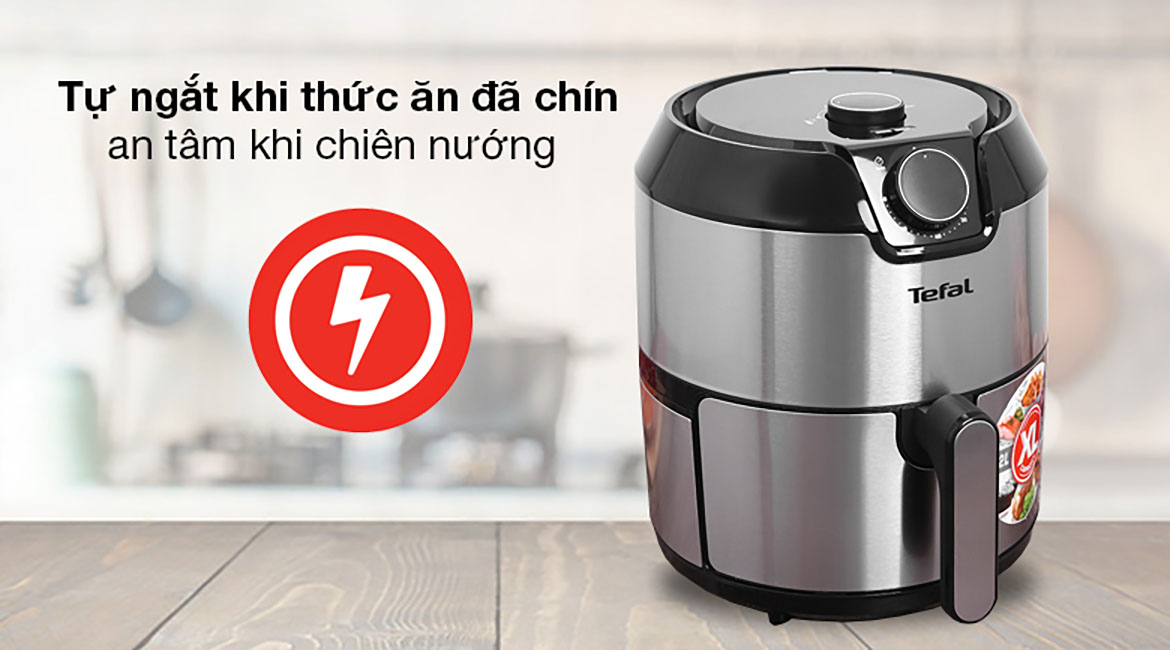 Nồi chiên không dầu Tefal EY201D15 4.2 lít - Nồi chiên không dầu Tefal dùng tiện lợi nhờ tính năng tự ngắt khi thức ăn đã chín