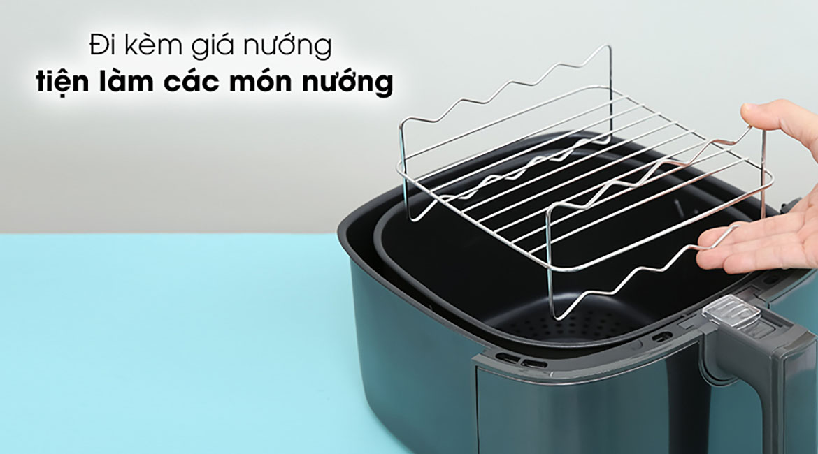 Nồi chiên không dầu Electrolux E6AF1-520K 5 lít - Đi kèm giá nướng, làm các món nướng dễ dàng hơn