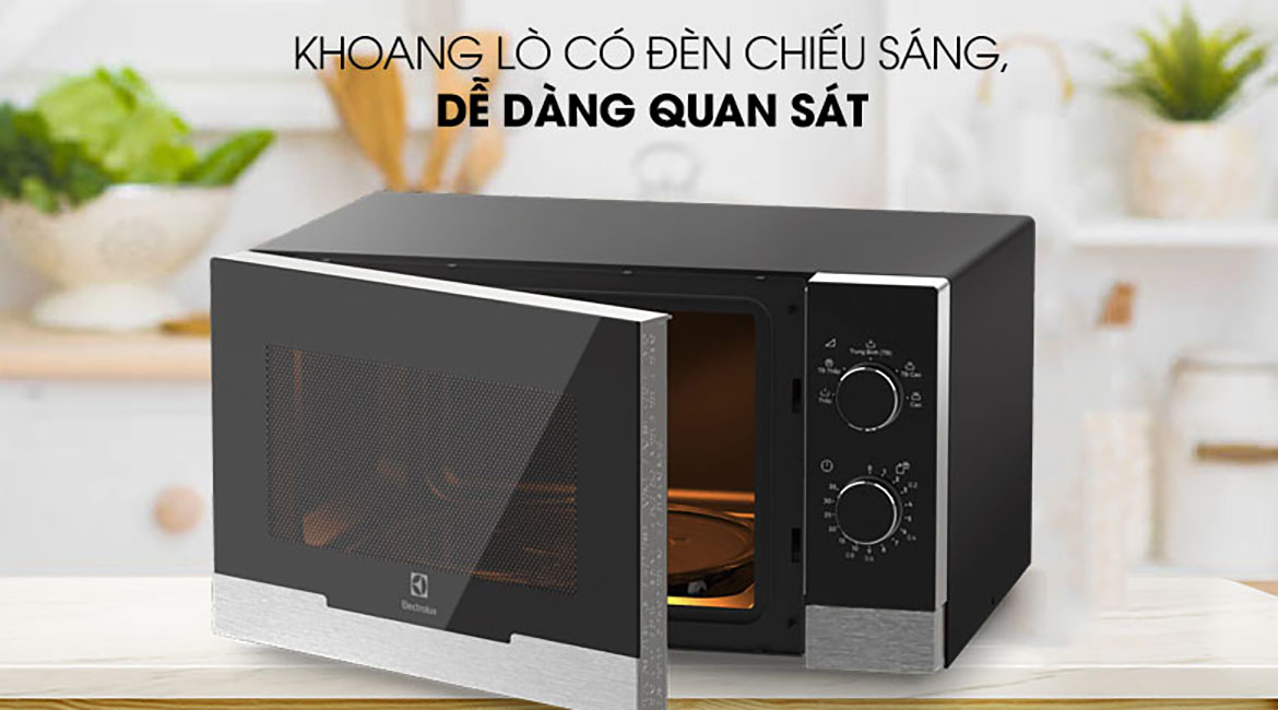 Đèn chiếu sáng tiện lợi - Lò vi sóng Electrolux EMM23KI9EBP 23 lít