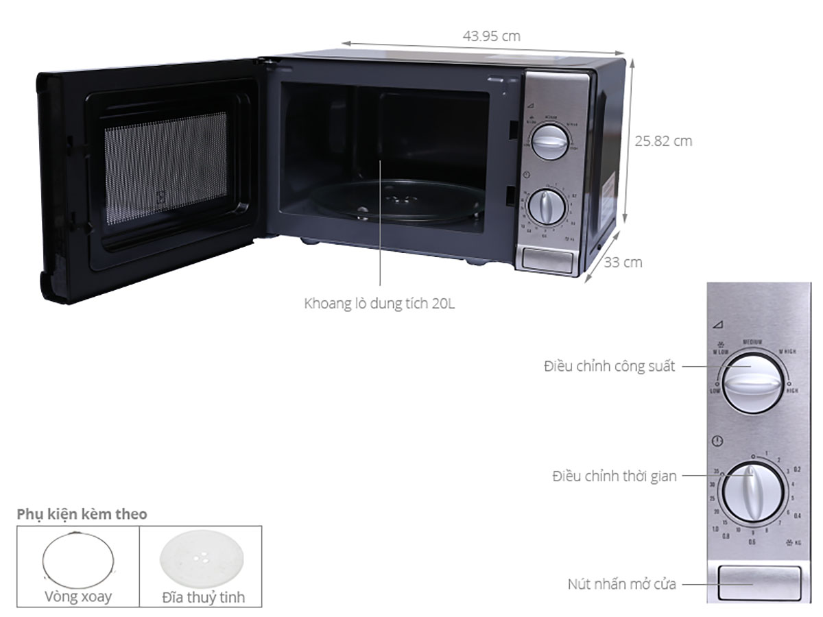 Lò vi sóng Electrolux EMM2026MX 20 lít