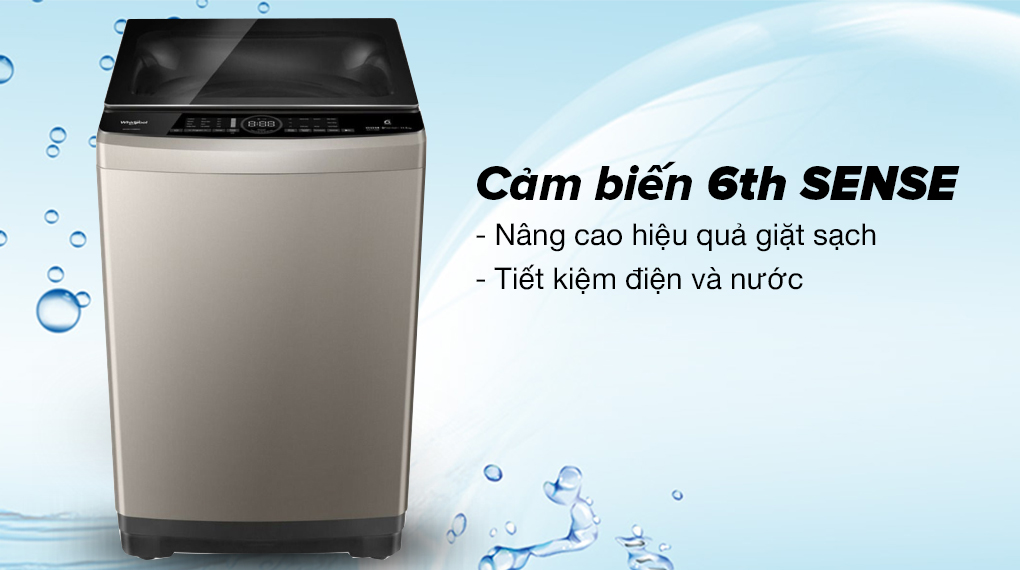 Cảm biến thông minh Giác quan thứ 6 - 6th SENSE tiết kiệm điện nước hiệu quả - Máy giặt Whirlpool VWIID1002FG