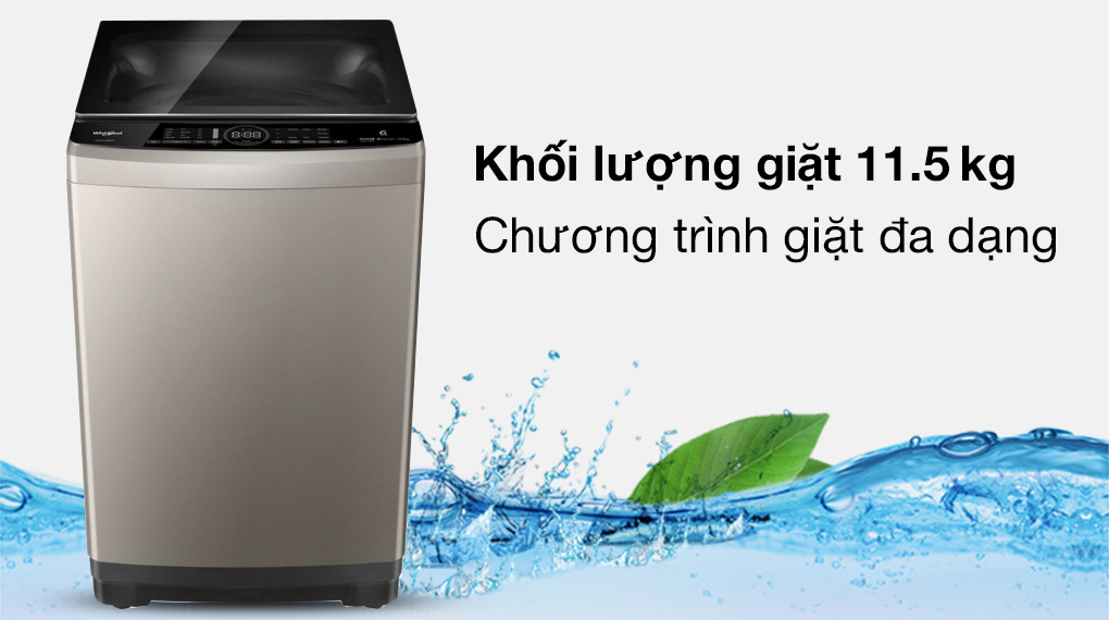 Khối lượng giặt 11.5 kg, chương trình giặt đa dạng - Máy giặt Whirlpool VWIID11502FG