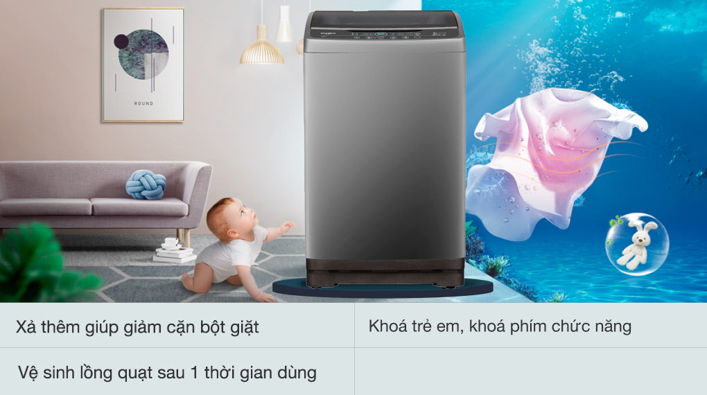 Máy giặt Whirlpool 10.5 kg VWVD10502FG - Tiện ích