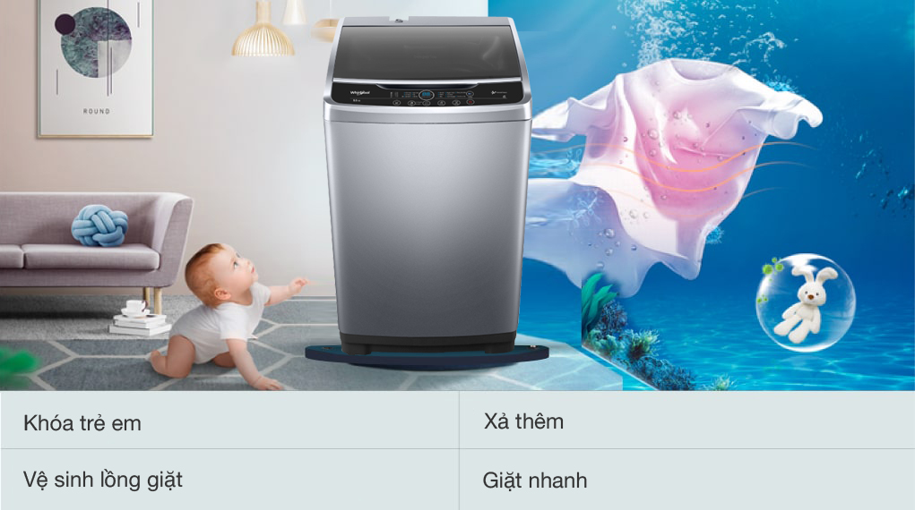 Tiện ích - Máy giặt Whirlpool 9.5 kg VWVC9502FS