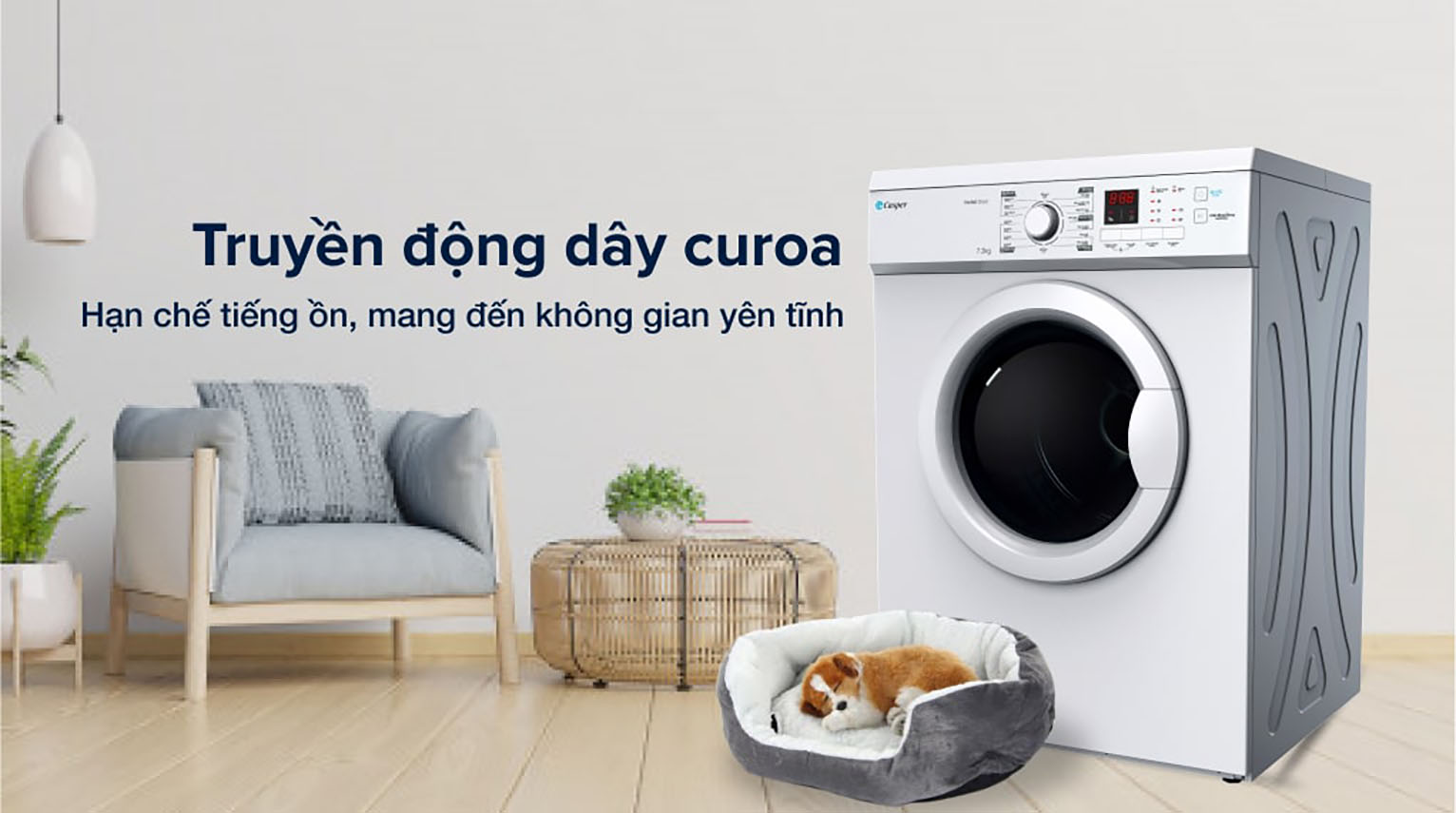 Máy sấy thông hơi Casper 7.2 Kg TD-72VWD - Dây curoa