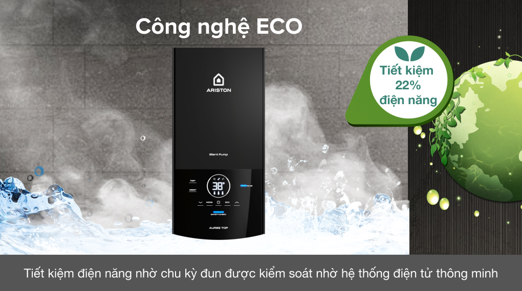 Máy nước nóng trực tiếp Ariston 4500W AURES TOP 4.5P - Công nghệ ECO tiết kiệm điện năng. Máy nước nóng trực tiếp Ariston 4500W AURES TOP 4.5P - Công nghệ ECO tiết kiệm điện năng.