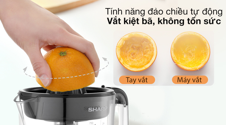 Máy vắt cam Sharp EJ-J407-BK - Tính năng vắt đảo chiều