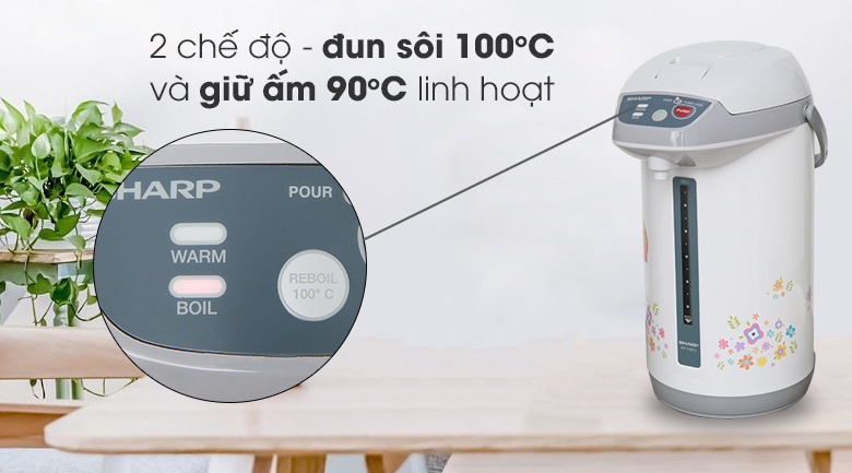 Nhiệt độ sôi và giữ ấm của Bình thủy điện Sharp KP-Y40PV-CU 4 lít