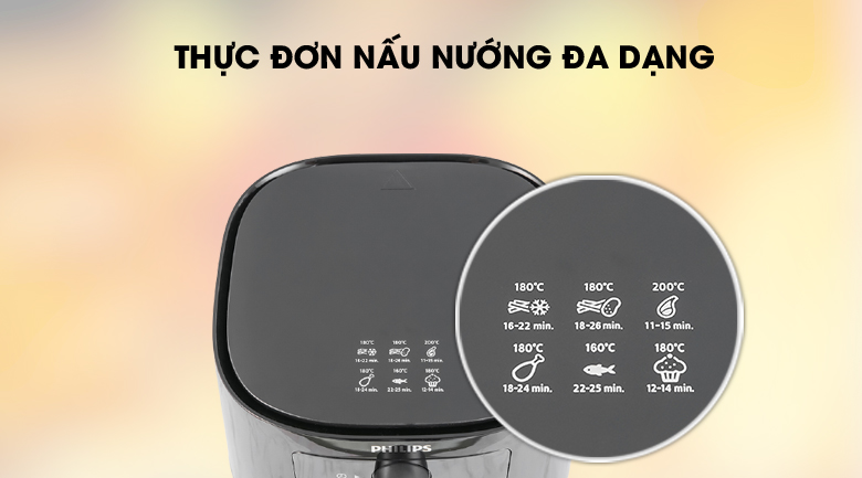 Nấu ăn đa dạng - Nồi chiên không dầu Philips HD920090 2.4 lít