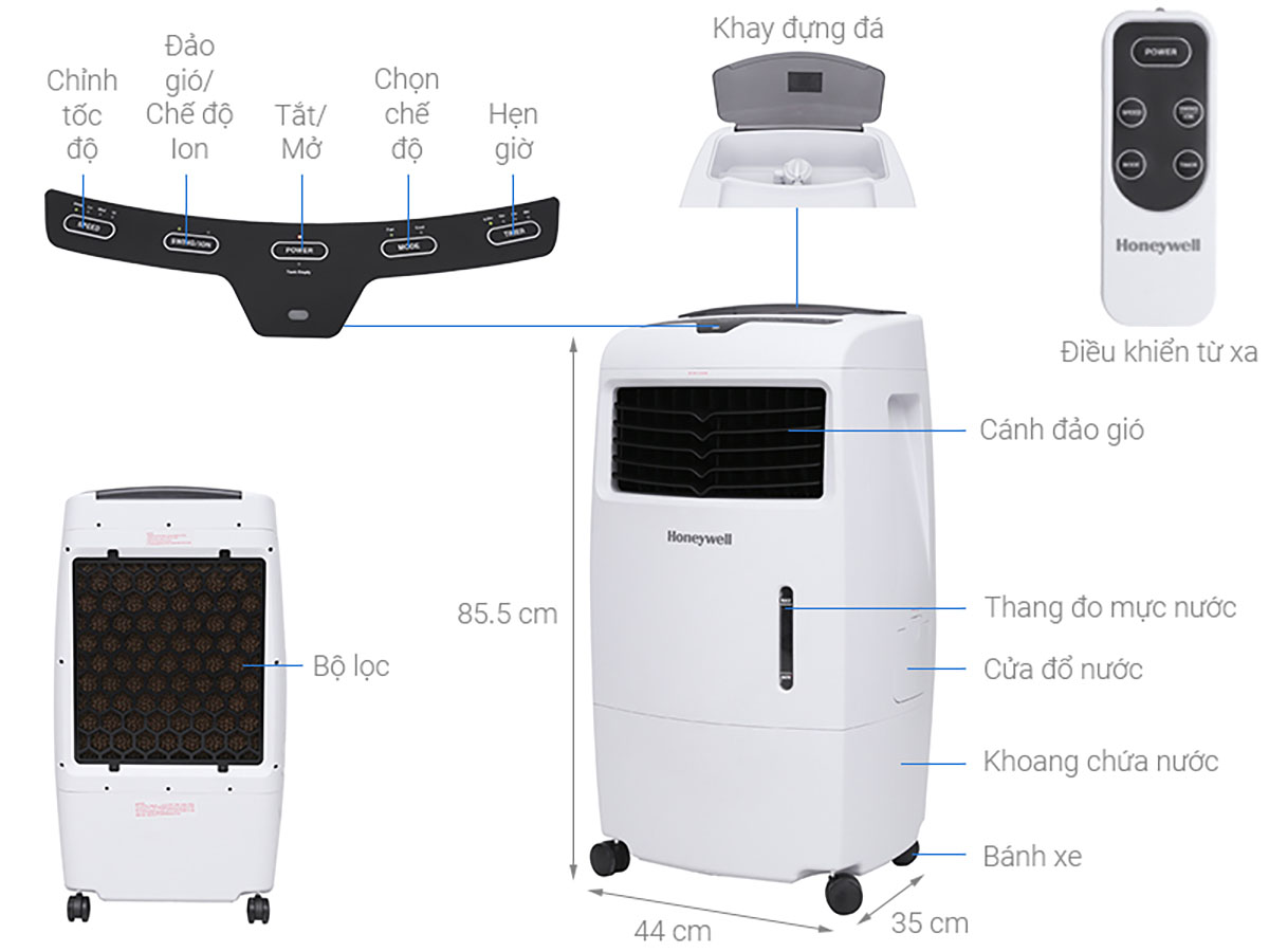 Thông số kỹ thuật Quạt điều hòa Honeywell CL25AE