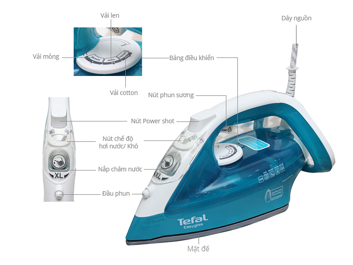 Thông số kỹ thuật Bàn ủi hơi nước Tefal FV3925