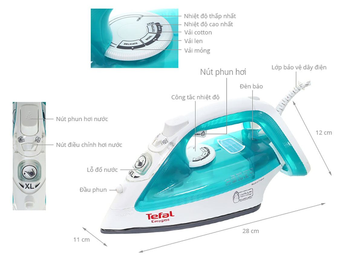 Thông số kỹ thuật Bàn ủi hơi nước Tefa FV3910E0