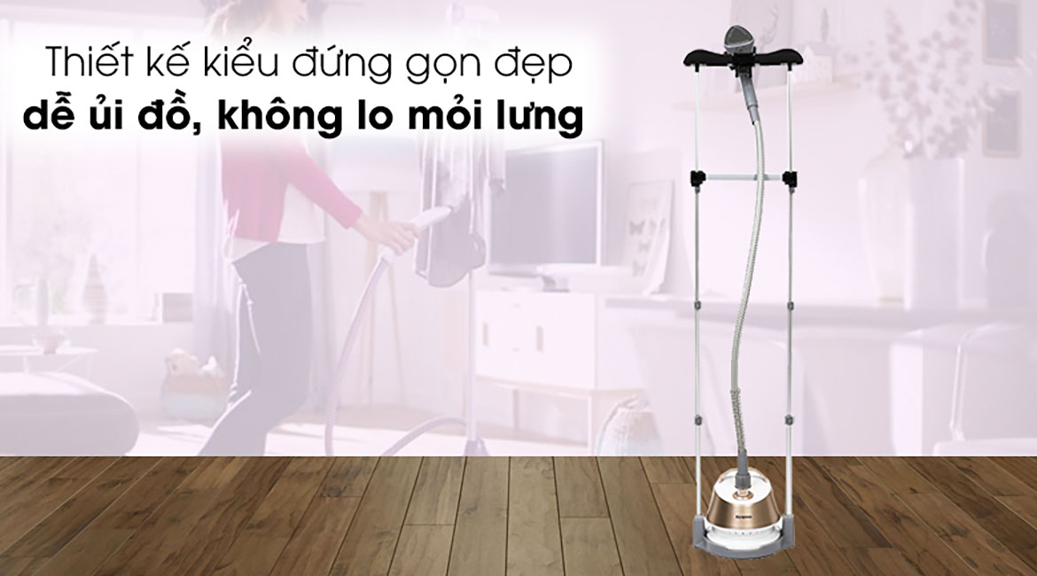 Thiết kế hiện đại, gọn đẹp - Bàn ủi hơi nước đứng Kangaroo KG-75B6