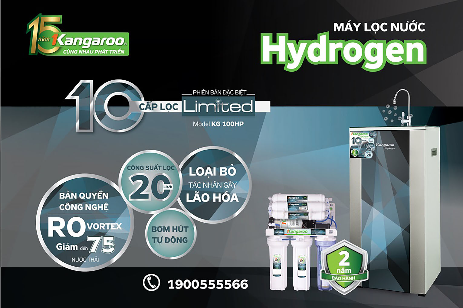 Máy lọc nước Kangaroo Hydrogen Plus KG100HP