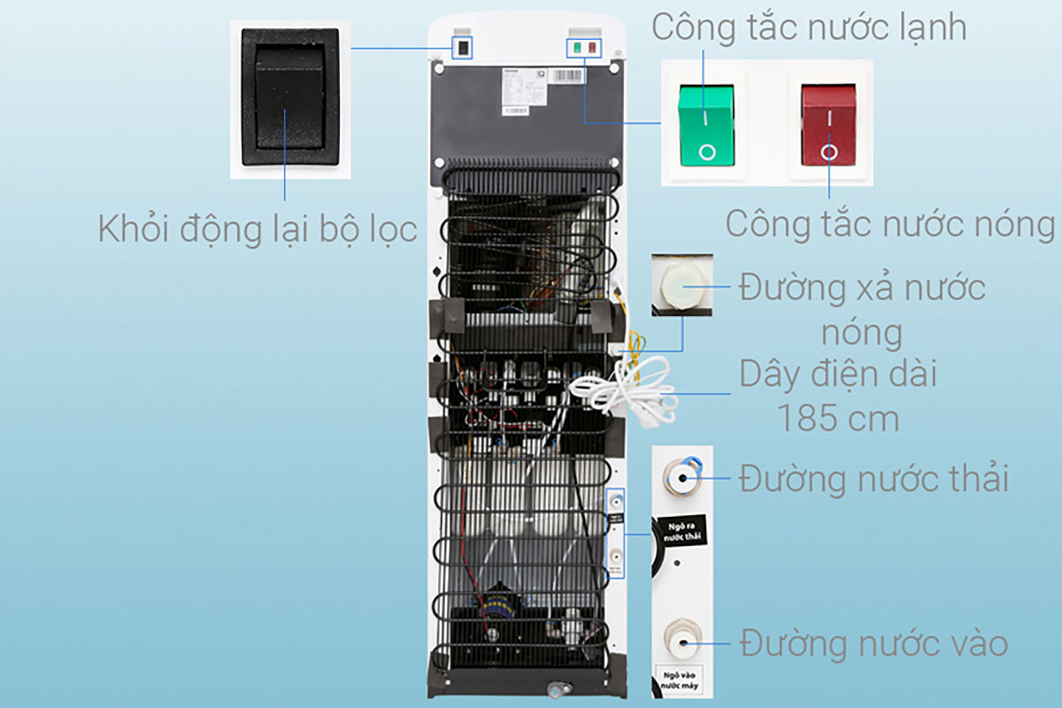 Công tắc nóng lạnh riêng biệt - Máy lọc nước RO Toshiba TWP-W1643SV(W)