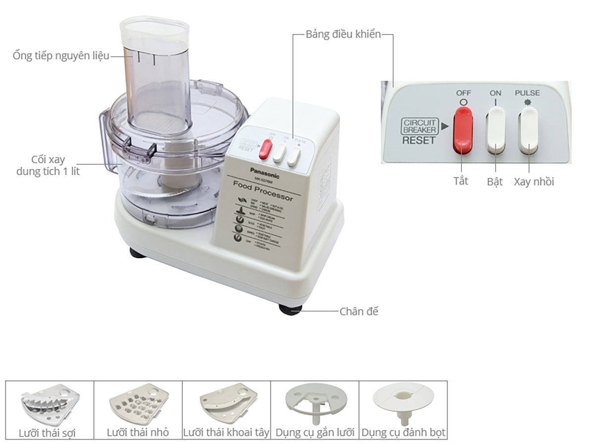 Thông số kỹ thuật Máy xay sinh tố đa năng Panasonic MK-5076MWRA