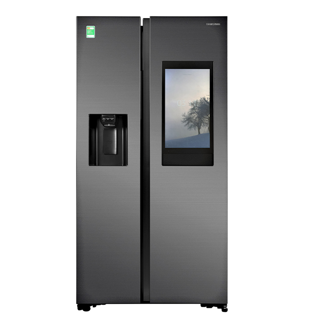 Samsung Side by side Fridge 2 doors inverter 641 liters RS64T5F01B4/SV Family Hub