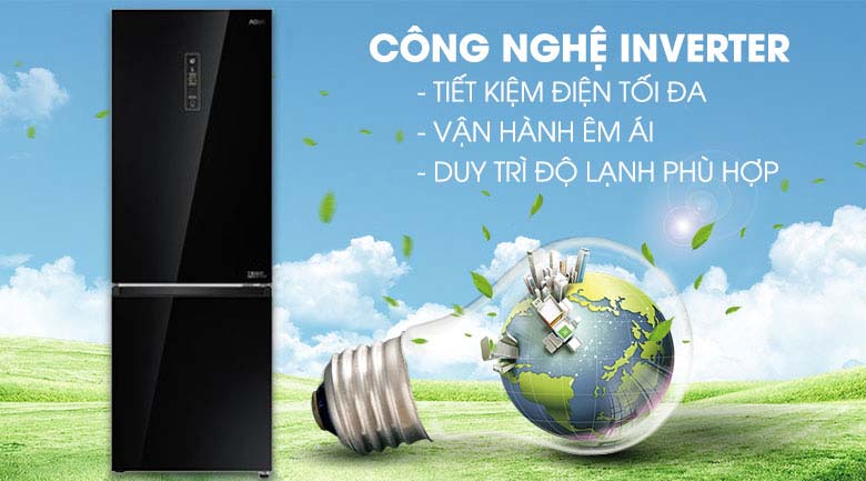 Công nghệ Inverter tiết kiệm điện - Tủ lạnh Aqua 292 lít AQR-IG338EB GB