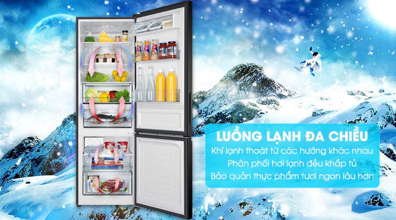 Hệ thống làm lạnh đa chiều - Tủ lạnh Aqua 292 lít AQR-IG338EB GB