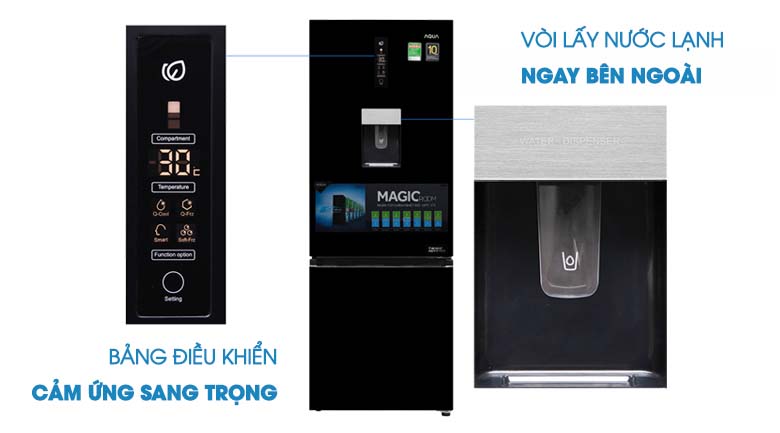 Lấy nước ngoài - Tủ lạnh Aqua 288 lít AQR-IW338EB