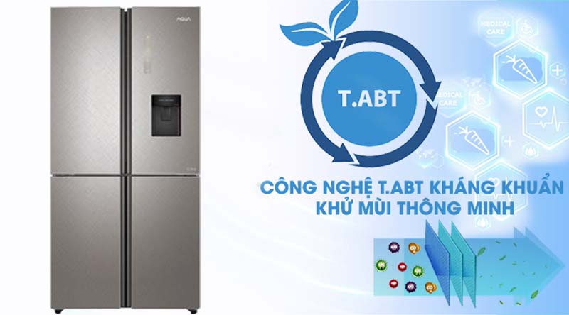 Tủ lạnh Aqua Inverter 456 lít AQR-IGW525EM GP - Loại bỏ mùi hôi với công nghệ diệt khuẩn T.ABT