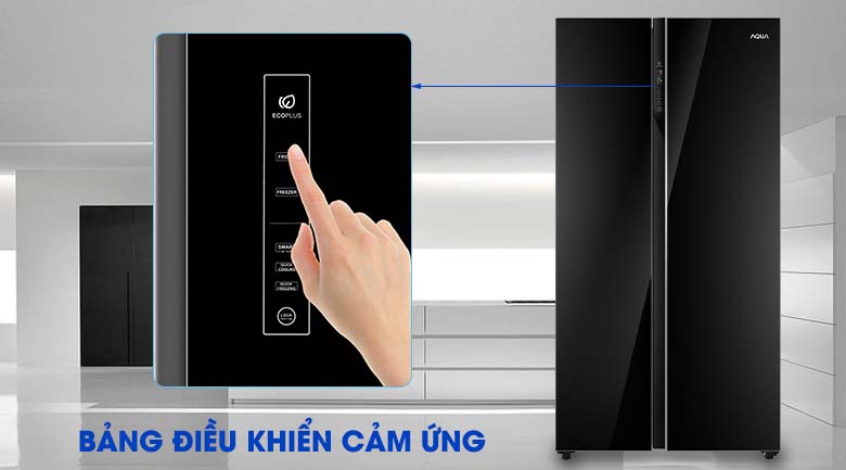 Bảng điều khiển cảm ứng thông minh - Tủ lạnh AQUA Inverter 576 lít AQR-IG696FS GB 