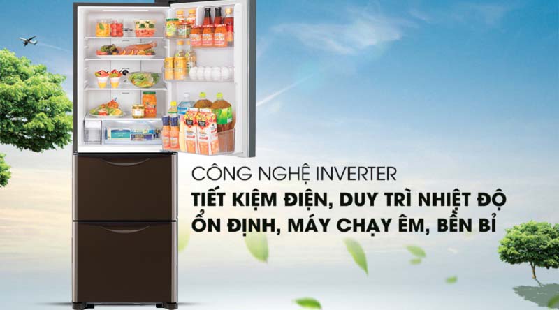 Tủ lạnh Hitachi Inverter 375 lít R-FSG38FPGV GBW - Công nghệ mới Inverter tiết kiệm điện hiệu quả