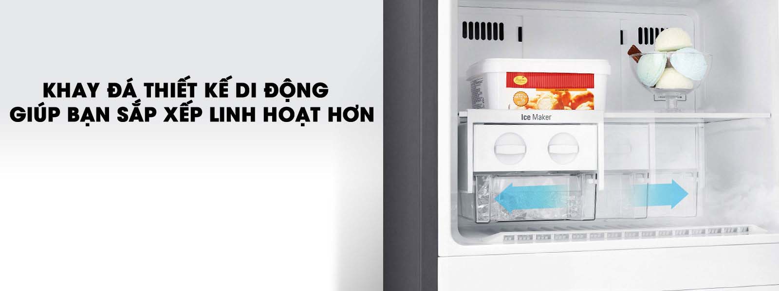 Khay đá di động - Tủ lạnh LG Inverter 208 lít GN-M208BL