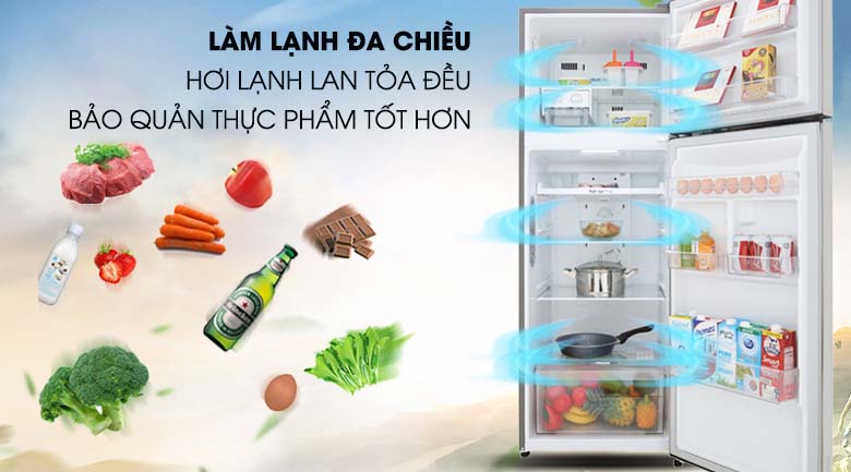 Làm lạnh đa chiều - Tủ lạnh LG Inverter 315 lít GN-M315PS