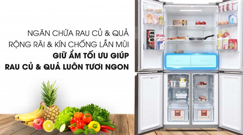 Lưu trữ nhiều rau quả - Tủ lạnh Midea 428 lít MRC-626FWEIS