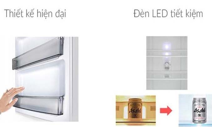 Tủ lạnh Panasonic 405L NR-BD468VSVN có đèn LED