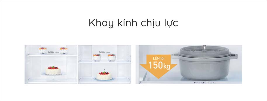 Tủ lạnh Panasonic NR-BV360QSVN sử dụng Kính cường lực chịu tới 150kg