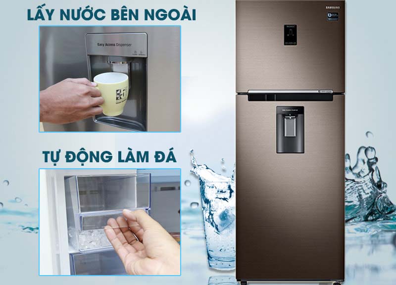 Làm đá tự động và lấy nước mát từ bên ngoài