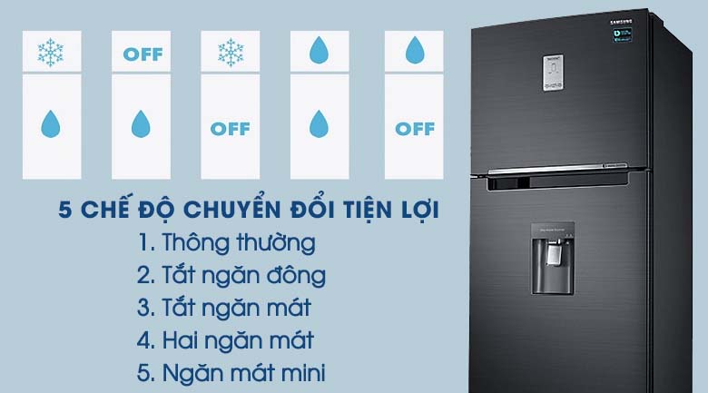 5 chế độ chuyển đổi tiện lợi - Tủ lạnh Samsung Inverter 451 lít RT46K6885BS/SV