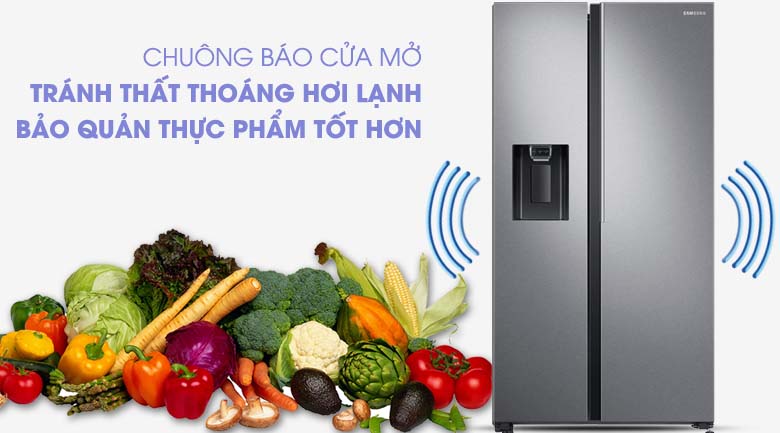 Hệ thống chuông báo động thông minh - Tủ lạnh Samsung Inverter 617 lít RS64R5101SL/SV Mẫu 2019