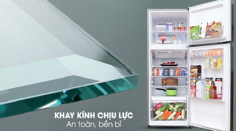 Khay kính chịu lực bền bỉ - Tủ lạnh Toshiba Inverter 233 lít GR-A28VS (DS)