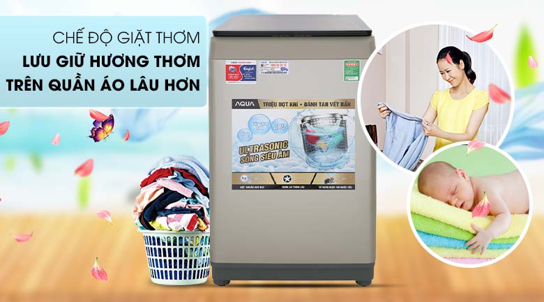 Tính năng lưu giữ hương thơm - Máy giặt Aqua 9 Kg AQW-U91CT N