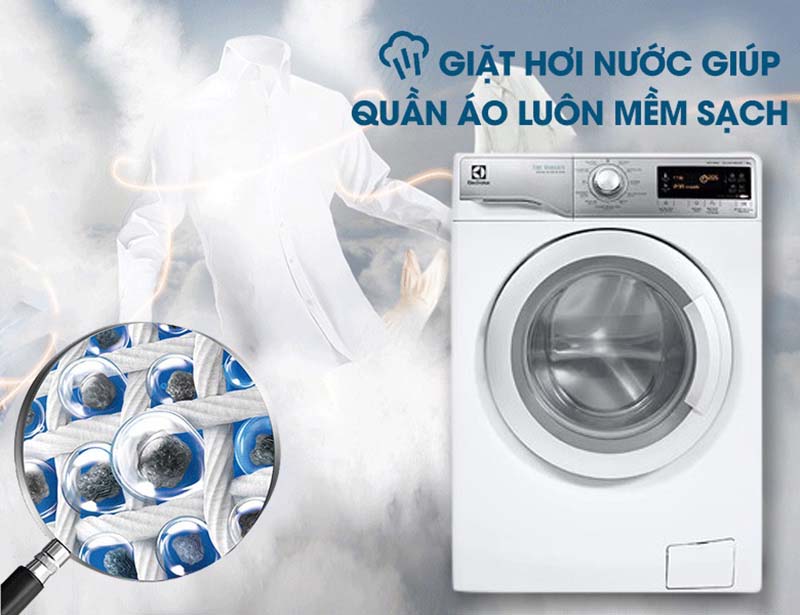 Diệt khuẩn và làm mềm vải với công nghệ giặt hơi nước Vapour Care