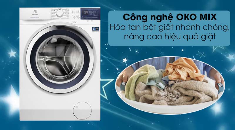 Máy giặt Electrolux EWF9024BDWB - công nghệ oko mix hòa tan bột giặt hiệu quả